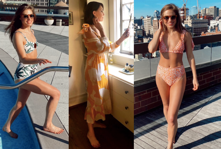 3 pictures of women in swimwear