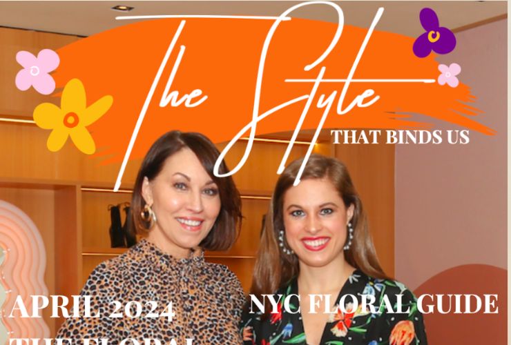 This is a photo of The Style That Binds Us co-founders, Delia Folk and Alison Bruhn stanting side by side. Above them is The Style That Binds them logo for the April 2024 Mini Mag cover.