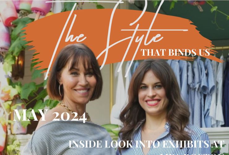 A photo of New York stylist Alison Bruhn (left) and co-founder of the Style That Binds Us, Delia Folk (right) smiling for the May 2024 Mini Mag cover.
